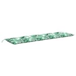 vidaXL Coussin de banc de jardin motif de feuilles 180x50x7 cm