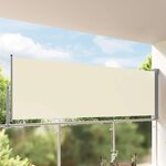 vidaXL Auvent latéral rétractable de patio 120 x 300 cm Blanc cassé