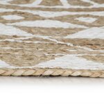 vidaXL Tapis fait à la main Jute avec imprimé blanc 90 cm