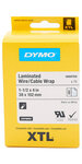 DYMO XTL - Etiquettes laminées d'enrobage de fils/câbles, 38mm x 102mm - Noir sur Blanc