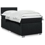 vidaXL Sommier à lattes de lit avec matelas Noir 90x200 cm Tissu