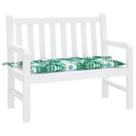vidaXL Coussin de banc de jardin motif de feuilles 100x50x7 cm