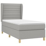 vidaXL Sommier à lattes de lit et matelas Gris clair 90x190 cm Tissu