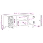 vidaXL Meuble TV Marron 105 x 33 5 x 46 cm Bois de mangue massif