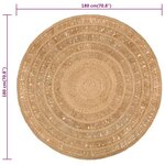 vidaXL Tapis Jute tressé à la main 180 cm Rond