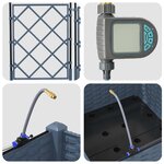 vidaXL Pots de jardin Gris 40 x 40 x 126 cm Acier