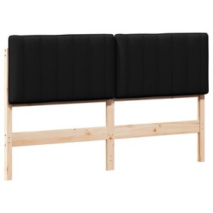 vidaXL Tête de lit capitonnée Marron et Noir 160 cm Pin massif