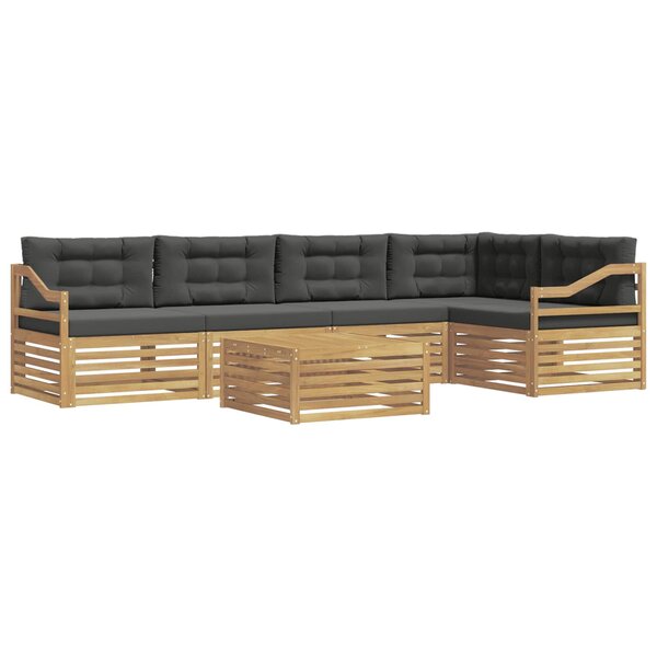 vidaXL Ensemble de canapés d'extérieur 6 pc Blanc et anthracite