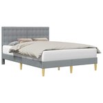 vidaXL Cadre de lit avec tête de lit Gris clair 120 x 190 cm Tissu