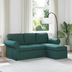 vidaXL Canapé Vert foncé 215 x 138 x 80 cm tissu