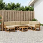 vidaXL Ensemble de canapés d'extérieur 9 Pièces Naturel et Beige