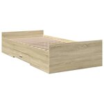 vidaXL Cadre de lit et tiroirs chêne sonoma 100x200 cm bois ingénierie