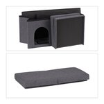 Banquette pliante moderne avec grotte intégrée pour animaux 95 x 45 x 40 cm en bois gris 13_0010880