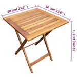 vidaXL Mobilier de bistro pliable 3 Pièces Bois d'acacia solide