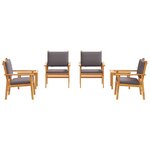 vidaXL Ensemble de canapé de jardin 6 Pièces Marron 45 x 45 x 38cm