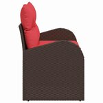 vidaXL Canapé de jardin Marron 124 x 62 x 85cm polyrotin