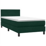 vidaXL Sommier à lattes de lit et matelas vert foncé 90x210 cm velours