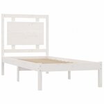 vidaXL Cadre de lit sans matelas blanc 75x190 cm bois massif