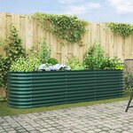 vidaXL Jardinière surélevée Vert 320 x 80 x 81 cm Acier