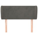 vidaXL Tête de lit avec oreilles Gris foncé 103x23x78/88 cm Velours