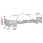 vidaXL Salon de jardin avec coussins 7 Pièces gris résine tressée
