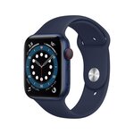 Apple Watch Series 6 GPS + Cellular, 44mm Boîtier en Aluminium Bleu avec Bracelet Sport Bleu Intense