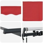 vidaXL Auvent Rétractable Rouge 350 x 200 cm Polyester et Aluminium