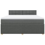 vidaXL Sommier à lattes de lit avec matelas Gris foncé 180x200cm Tissu