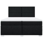 vidaXL Sommier à lattes de lit avec matelas Noir 200x200 cm Tissu