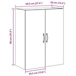 vidaXL Armoire murale chêne artisanal 69 5x34x90 cm bois d'ingénierie