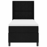 vidaXL Lit à ressorts avec matelas Noir 80 x 200 cm tissu