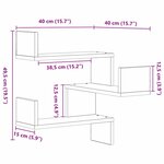 vidaXL Étagère Murale Chêne noir 40 x 40 x 49 5 cm Bois d'ingénierie