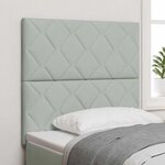 vidaXL Tête de lit en velours gris clair avec un design à blocs de diamant – 100 cm