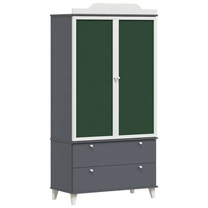 vidaXL Armoire Tableau Noir avec porte Gris et blanc Bois d'ingénierie