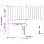 vidaXL Tête de lit de remplacement métal noir 120 cm