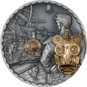 Pièce de monnaie en Argent 100 Dollars g 1000 (1 Kg) Millésime 2023 Steampunk JET PACK (PRÉCOMMANDE)