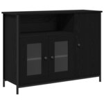 vidaXL Buffet Chêne noir 100 x 35 x 75 cm Bois d'ingénierie