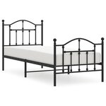 vidaXL Cadre de lit métal sans matelas avec pied de lit noir 80x200 cm