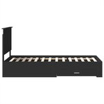 vidaXL Cadre de lit Noir et argent 100 x 200 cm Bois d'ingénierie