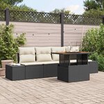 vidaXL Ensemble de salle à manger pour jardin avec coussin Noir  Crème