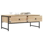 vidaXL Table basse chêne sonoma 101x49x39 5 cm bois d'ingénierie