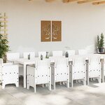 vidaXL Ensemble de salle à manger pour jardin 15 Pièces Blanc Rattan Polt