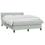 vidaXL Sommier à lattes de lit et matelas gris clair 160x210cm velours