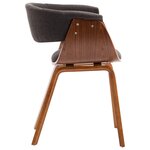 vidaXL Chaises à manger lot de 6 gris bois courbé et tissu