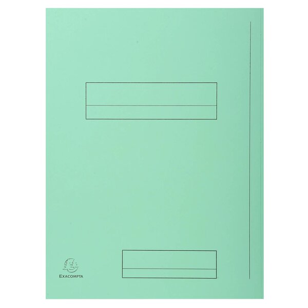 Paquet De 50 Chemises Imprimées 2 Rabats Super 210 - 24x32cm - Vert Clair - X 5 - Exacompta