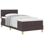 vidaXL Lit à ressorts avec matelas Marron foncé 90 x 190 cm tissu
