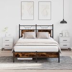 vidaXL Cadre de lit sans matelas chêne fumé 120x200 cm bois ingénierie