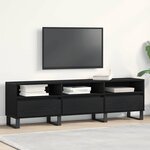 vidaXL Meuble TV Chêne noir 150 x 30 x 44.5 cm Bois d'ingénierie