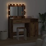 vidaXL Table de Toilette avec tiroir 2 Pièces Marron 40 x 41 x 75 cm