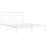 vidaXL Cadre de lit métal avec tête de lit blanc 140x190 cm